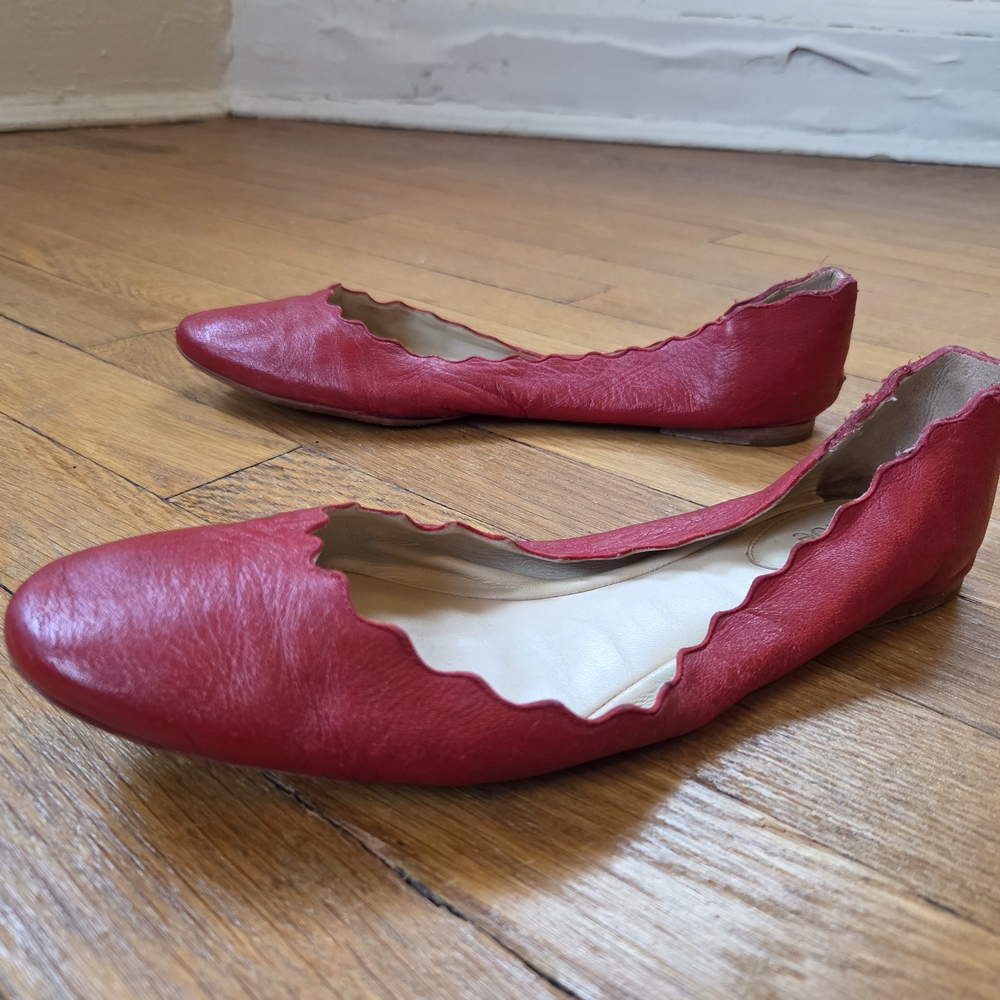 Chloe Red Ballet Flats
